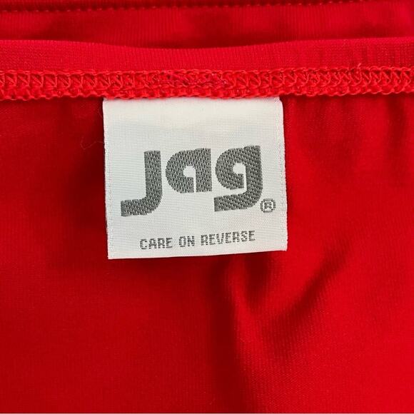 Vintage Jag Bikini Bottoms Retro Mod Swim Poolside Beach Red White Belt Large - Picture 7 of 8